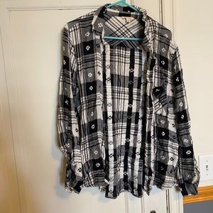 Miami brand black and white flannel